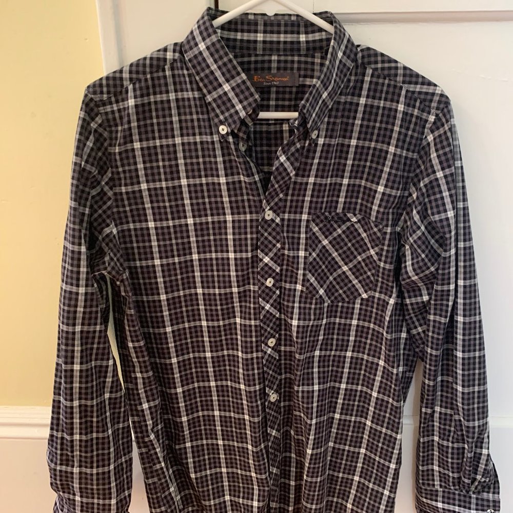 BEN SHERMAN Button Down Long Sleeve Shirt MEDIUM